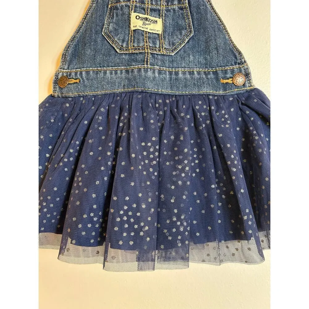 OSHKOSH B’GOSH Girl’s Denim Overall Dress / Size: 12 Months